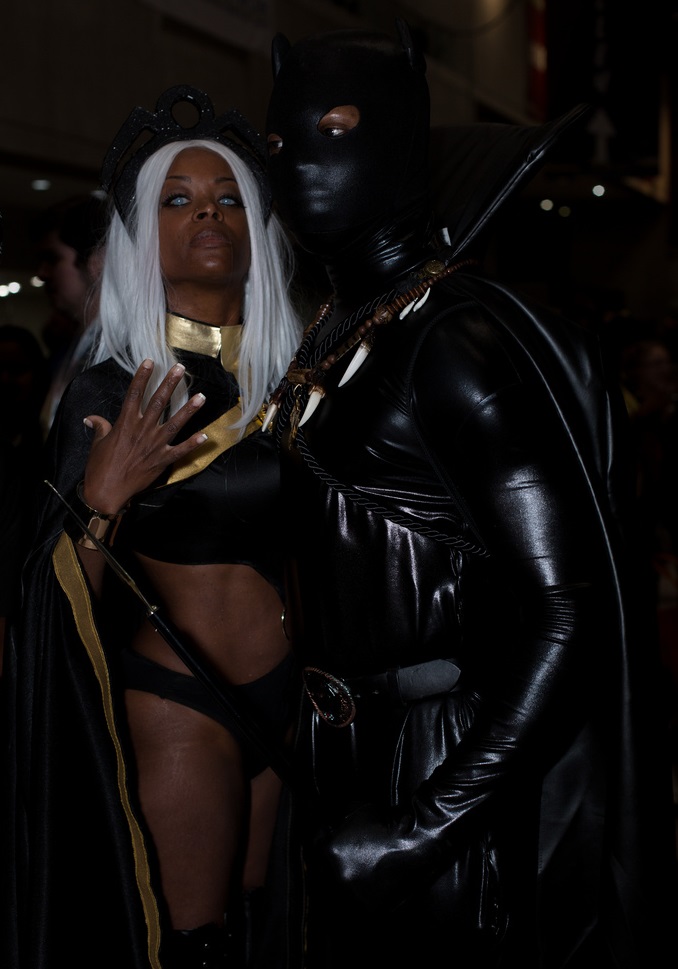 Black couple as storm and black panther