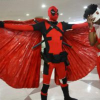 Black guy as falcon and deadpool hilarious cosplay