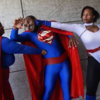 Black superman funny with supergirl