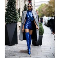 Chanel iman blue outfit