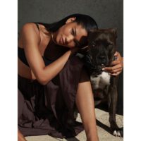 Chanel iman with dog