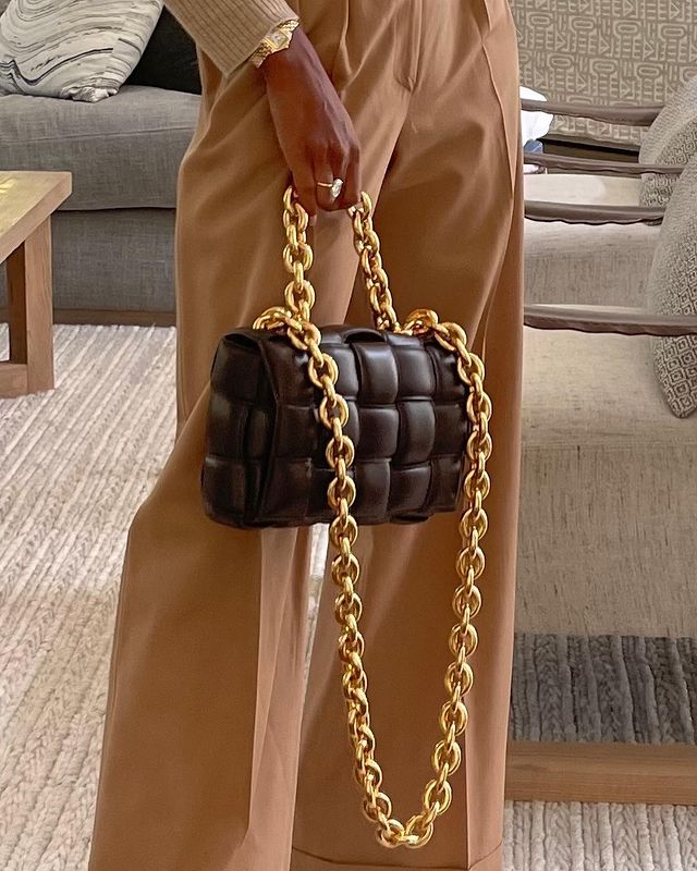 Jasmine tookes with chocolate handbag
