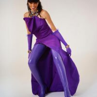Winnie harlow purple outfit