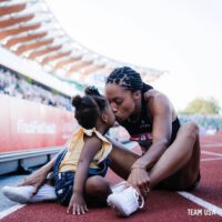 Allyson Felix With Daughter Cute Kiss