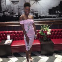 Simone Manuel Pink Dress