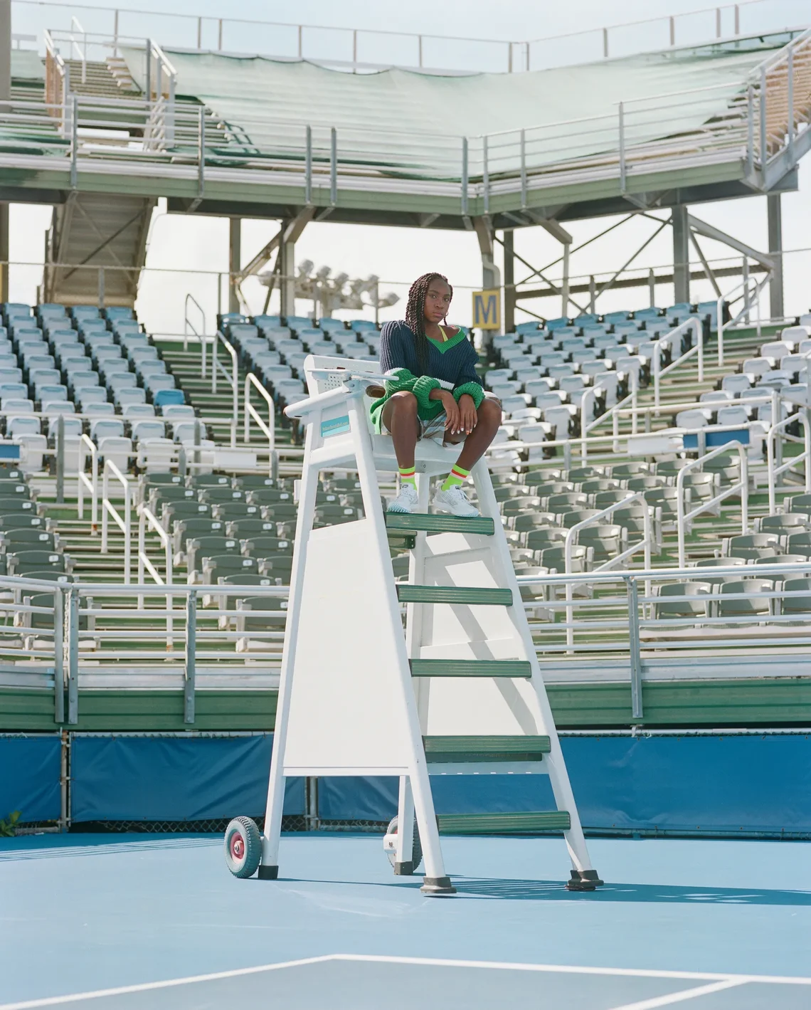 Coco On Top Of Umpire Chair
