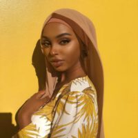 Yellow Background Light Brown Hijab