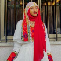 White Red Outfit Hijab